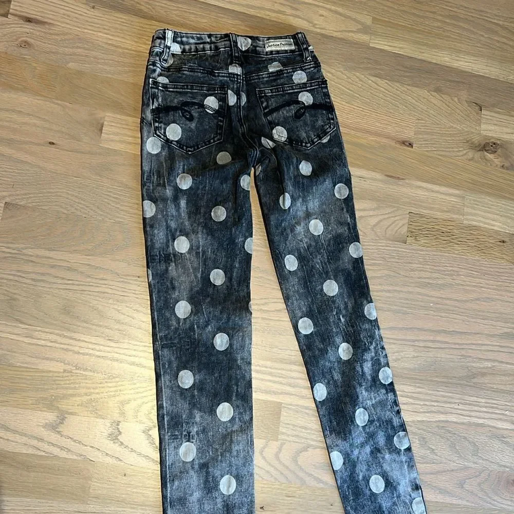 Justice Premium Polka Dot Jeans Size 10S